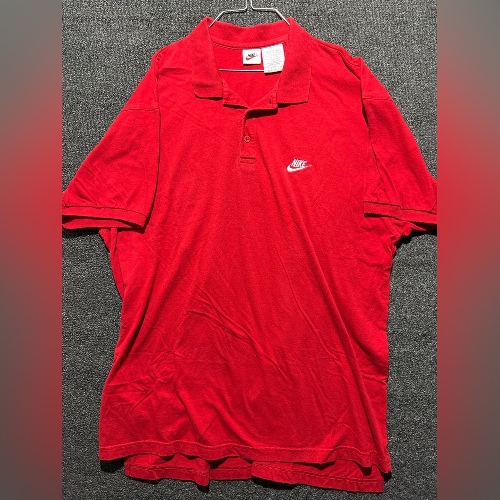 Vintage Nike Men's Red Polo Shirt